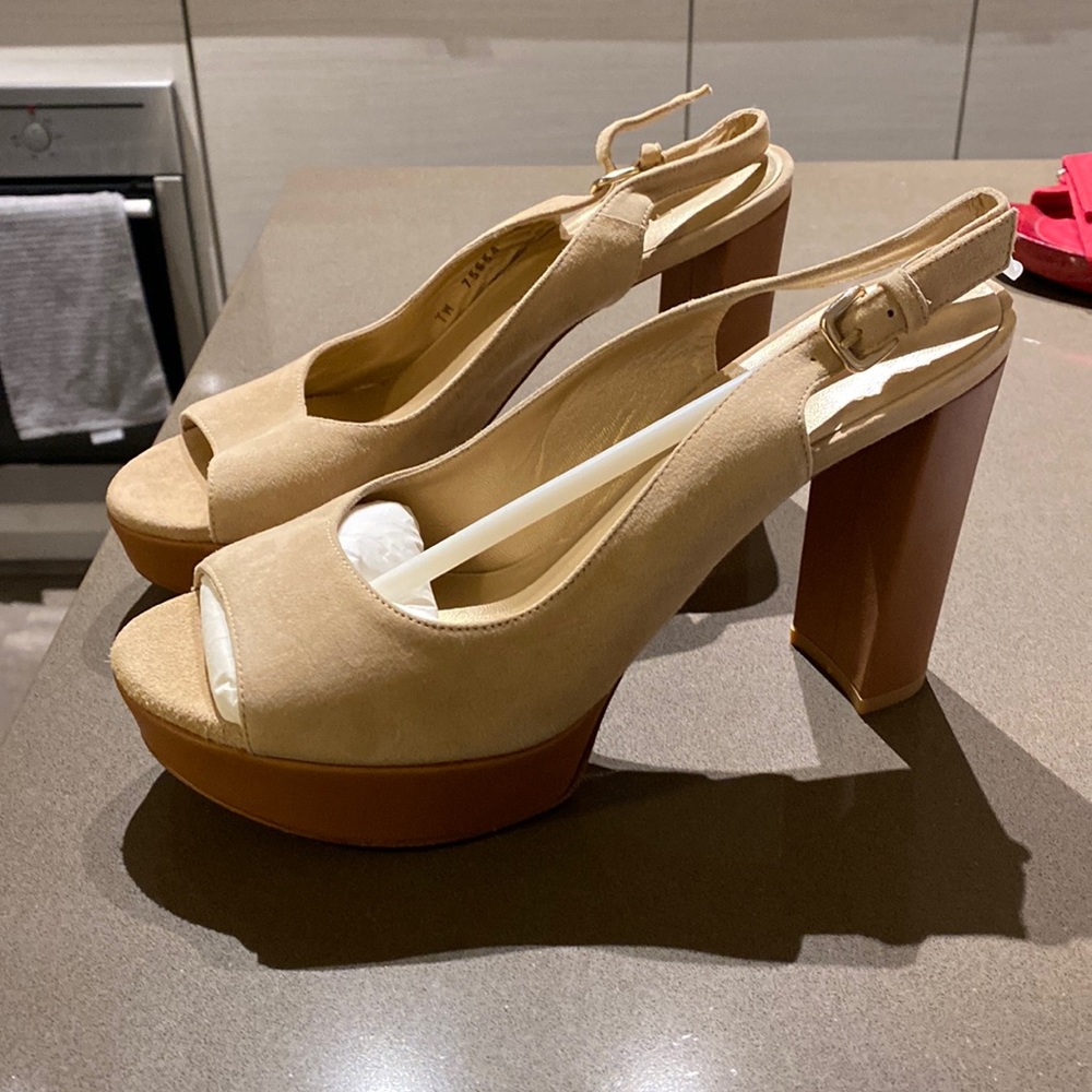 Nude Stuart Weitzman Slingback Heels